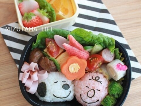 ●　スヌーピ―とチャーリーの仲良し♪キャラ弁★